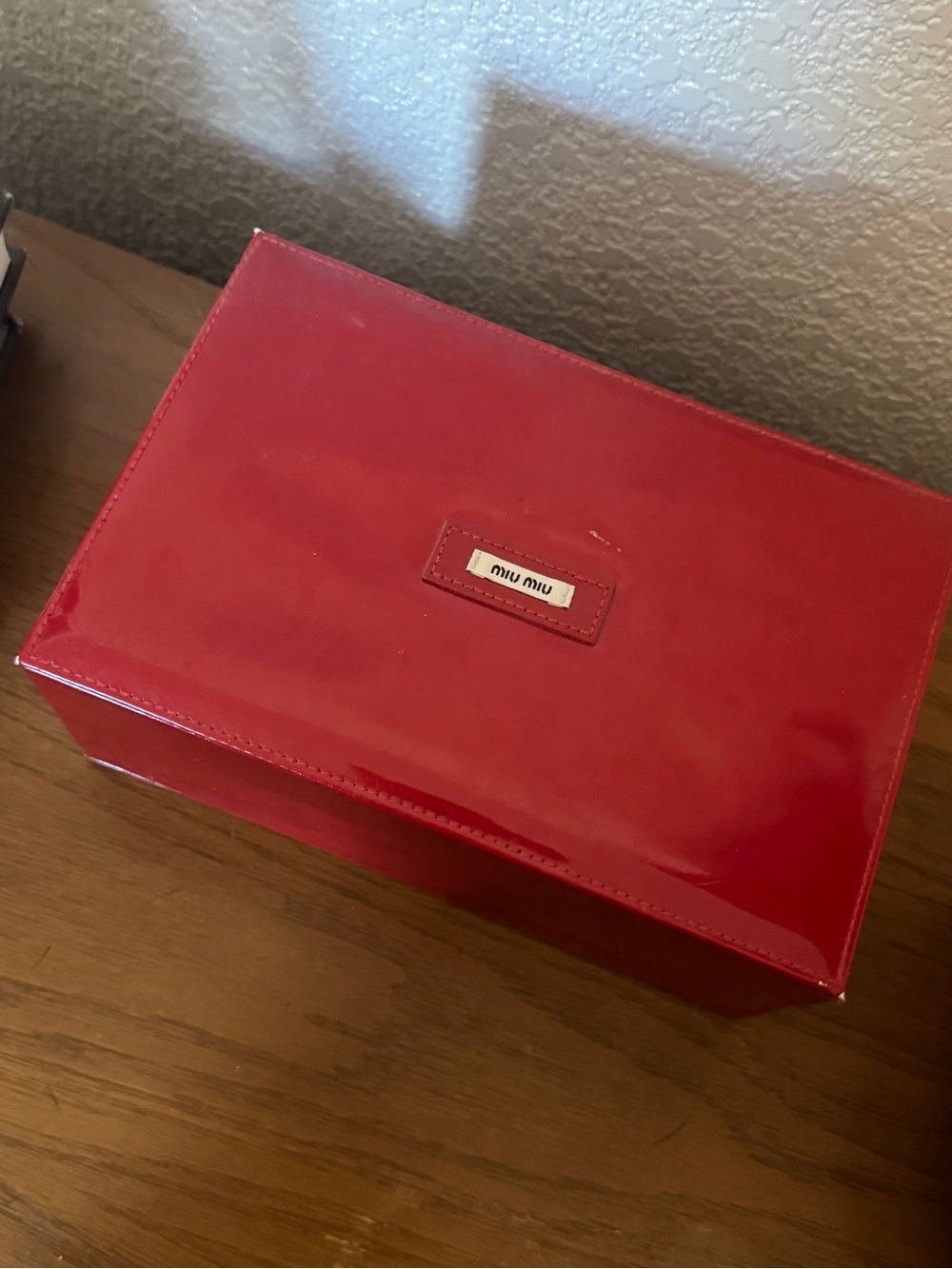 2000s Miu Miu Red Exterior with Cream Interior Accessory Box